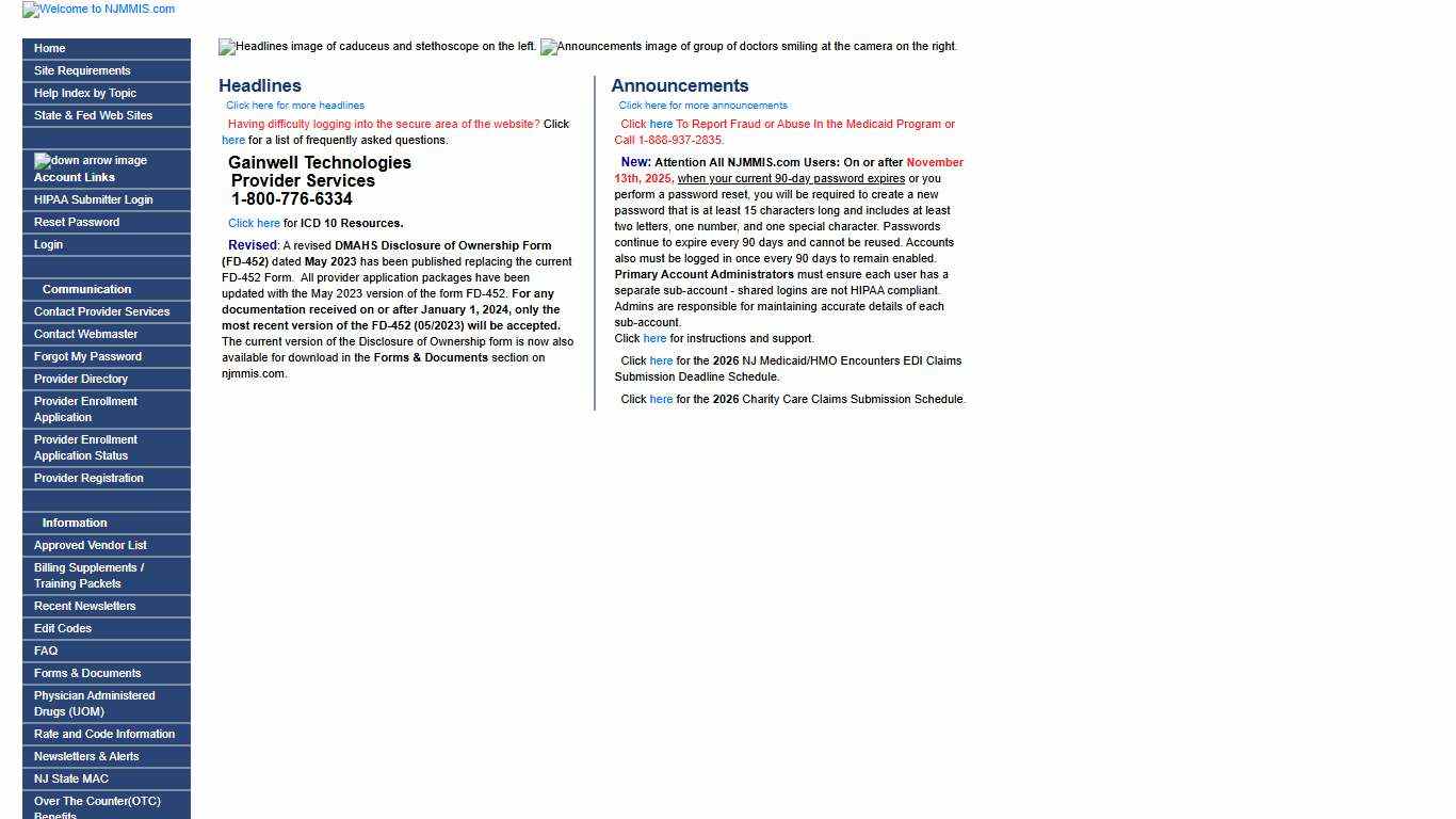 Welcome to New Jersey Medicaid NJMMIS_1